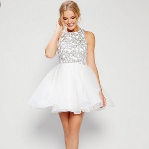 White trumpet dress